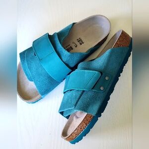 Birkenstock Kyoto Dark Teal slides 39